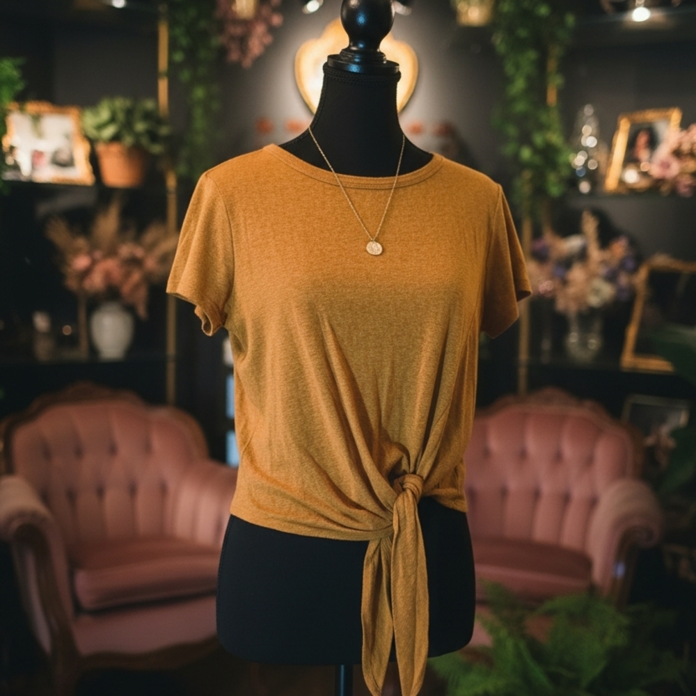 Forever 21 Golden Knot Front Tee